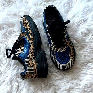 NWOT Mixed Print Sneakers